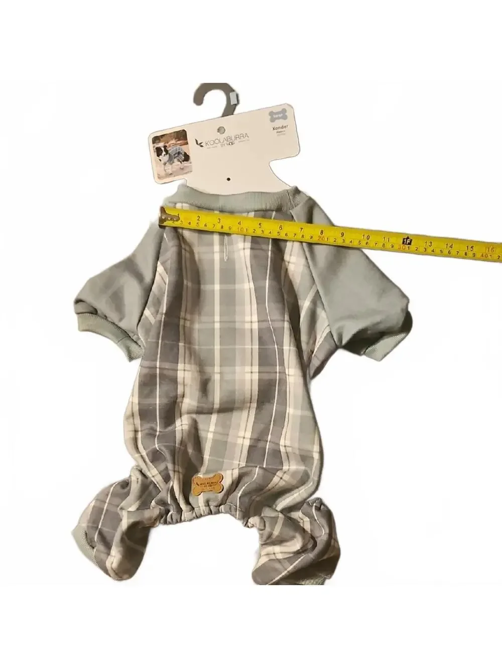 Koolaburra Plaid Dog Pajamas with Tan Bone Patch Large